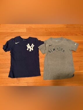 Nike Kids New York Yankees Short Sleeve Tees - Tanaka and Cole Navy & Gray small
